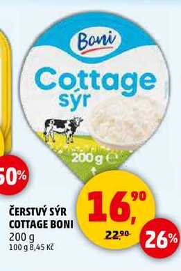 ČERSTVÝ SÝR COTTAGE BONI, 200 g 