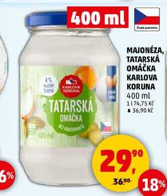 TATARSKÁ OMÁČKA KARLOVA KORUNA, 400 ml