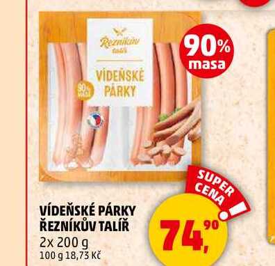 VÍDEŇSKÉ PÁRKY ŘEZNÍKŮV TALÍŘ, 2x 200 g 