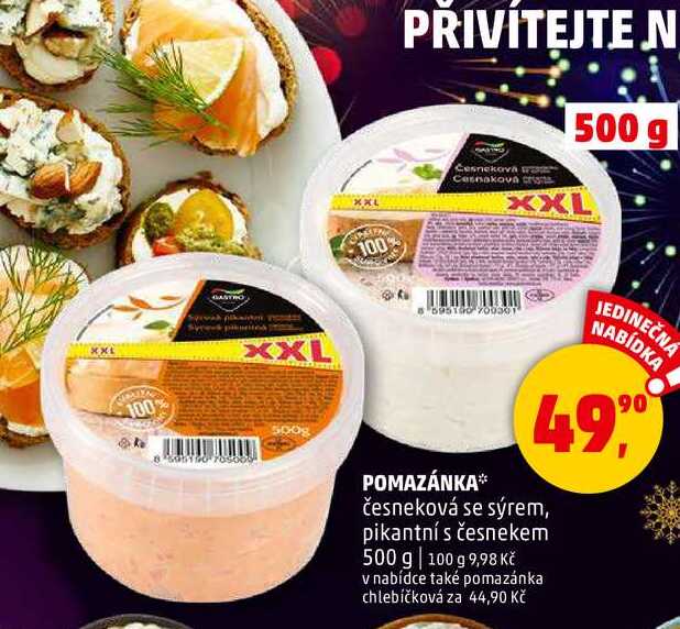 POMAZÁNKA česneková se sýrem, 500 g 