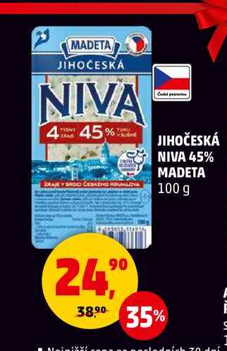 JIHOČESKÁ NIVA 45% MADETA, 100 g 