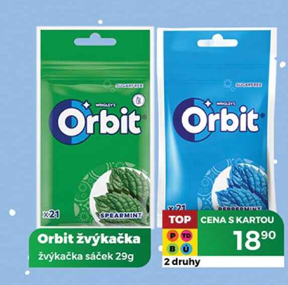 Orbit žvýkačka žvýkačka sáček 29g 