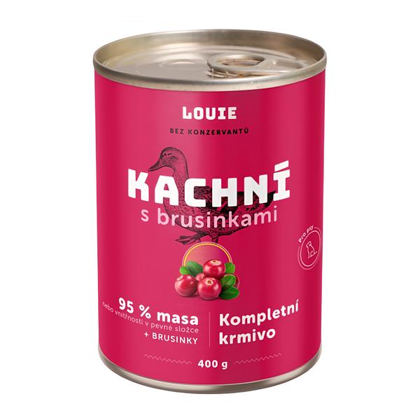 Louie Kachní konzerva s brusinkami, vitamíny a minerály pro psy
