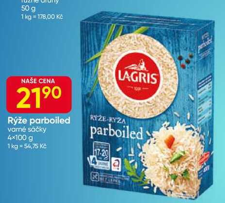 LAGRIS Rýže parboiled varné sáčky 4×100 g 
