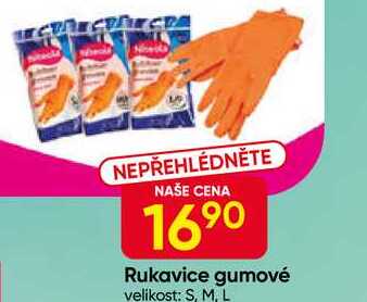 Niteola Rukavice gumové velikost: S, M, L 