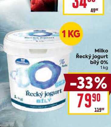 Milko Řecký jogurt bílý 0% 1kg