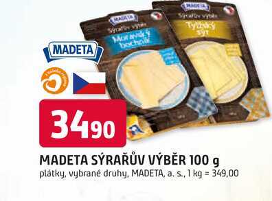 MADETA SÝRAŘŮV VÝBĚR 100 g plátky