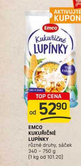 EMCO KUKUŘIČNÉ LUPÍNKY různé druhy, sáček 340 - 750 g