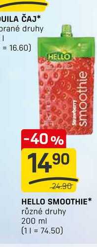 HELLO SMOOTHIE různé druhy 200 ml