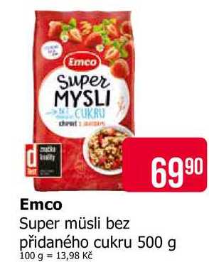 Emco Super müsli bez přidaného cukru 500 g  v akci