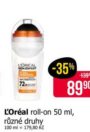 L'Oréal roll-on 50 ml, různé druhy