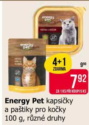 Energy Pet kapsičky a paštiky pro kočky 100 g, různé druhy 