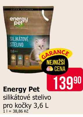 Energy Pet silikátové stelivo pro kočky 3,6 L 