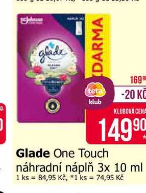 Glade One Touch náhradní náplň 3x 10 ml 