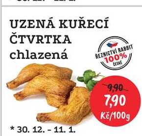UZENÁ KUŘECÍ ČTVRTKA chlazená 100g 