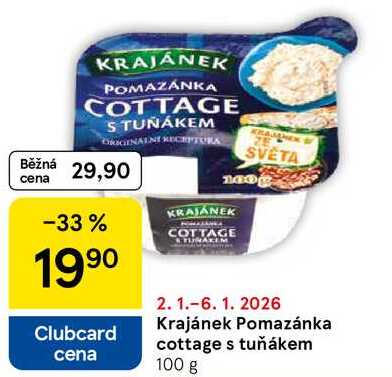 Krajánek Pomazánka cottage s tuňákem, 100 g 