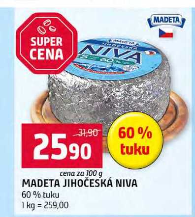 MADETA JIHOČESKÁ NIVA 60% tuku 100g