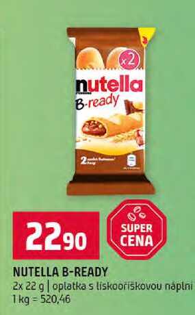 nutella B-ready 2x 22 g oplatka s liskooriškovou náplni 