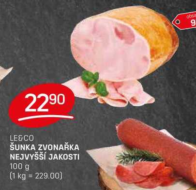 ŠUNKA ZVONAŘKA NEJVYŠŠÍ JAKOSTI 100 g 