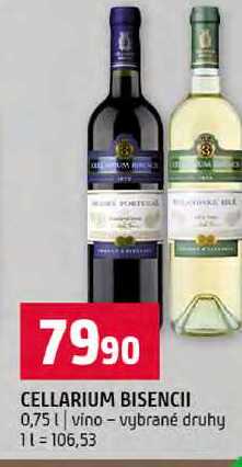 CELLARIUM BISENCII 0,75l vino vybrané druhy