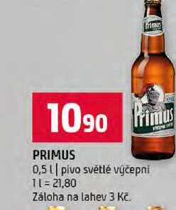 Primus 0,5l pivo světlé výčepní  v akci