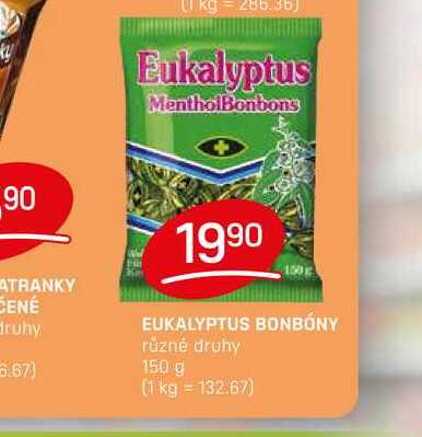 EUKALYPTUS BONBÓNY různé druhy 150 g