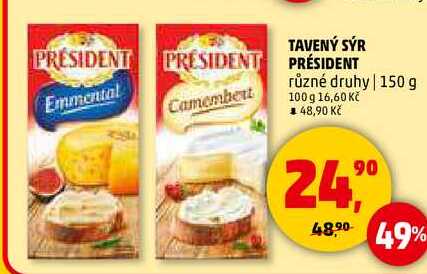 TAVENÝ SÝR PRÉSIDENT, 150 g