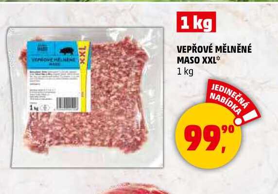 VEPŘOVÉ MĚLNĚNÉ MASO XXL, 1 kg 