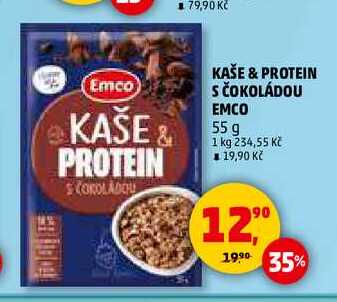KAŠE & PROTEIN S ČOKOLÁDOU EMCO, 55 g