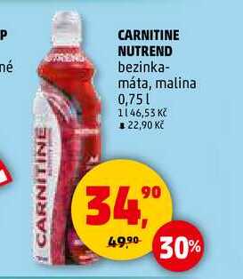 CARNITINE NUTREND bezinka- máta, malina, 0,75 l
