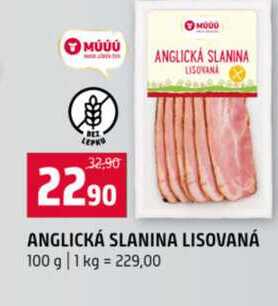 ANGLICKÁ SLANINA LISOVANÁ 100 g