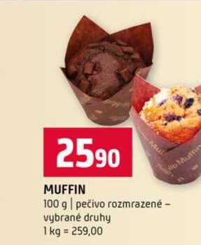 MUFFIN 100 g pečivo rozmrazené vybrané druhy 