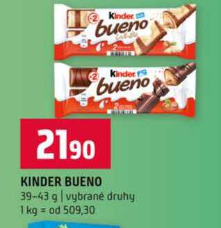 Kinder bueno 39-43 g vybrané druhy
