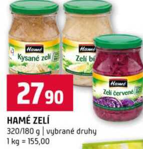 HAMÉ ZELÍ 320/180 g vybrané druhy 