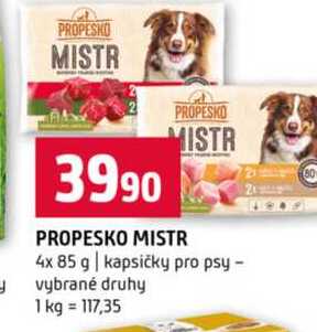 PROPESKO MISTR 4x 85 g kapsičky pro psy vybrané druhy