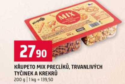 KŘUPETO MIX PRECLÍKŮ, TRVANLIVÝCH TYČINEK A KREKRŮ 200 g