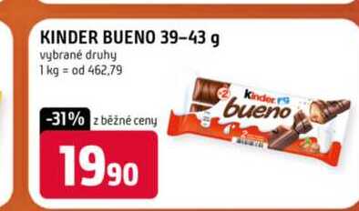 KINDER BUENO 39-43 g vybrané druhy 