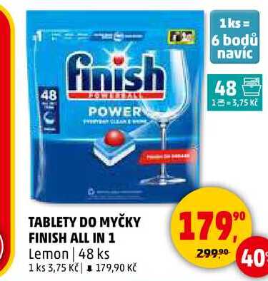 TABLETY DO MYČKY FINISH ALL IN 1 Lemon, 48 ks