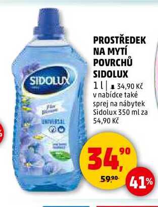 PROSTŘEDEK NA MYTÍ POVRCHŮ SIDOLUX, 1 l