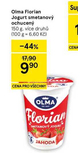 Olma Florian Jogurt smetanový ochucený, 150 g, více druhů
