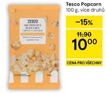 Tesco Popcorn, 100 g, více druhů