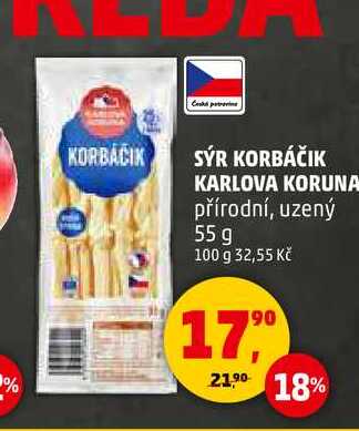 SÝR KORBÁČIK KARLOVA KORUNA, 55 g