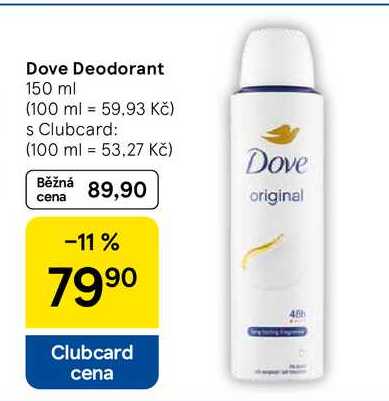 Dove Deodorant, 150 ml
