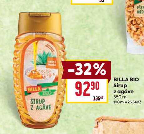BILLA BIO Sirup z agáve 350 ml 