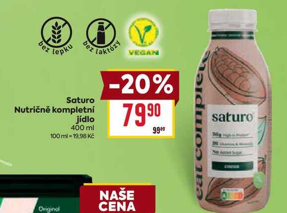 Saturo Nutričně kompletní jídlo 400 ml 