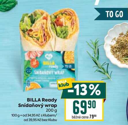BILLA Ready Snídaňový wrap 200g