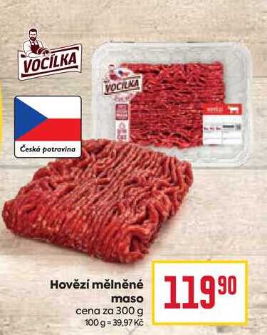Hovězí mělněné maso cena za 300 g