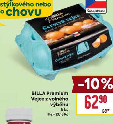 BILLA Premium Vejce z volného výběhu 6 ks