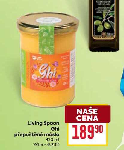 Living Spoon Ghi přepuštěné máslo 420 ml