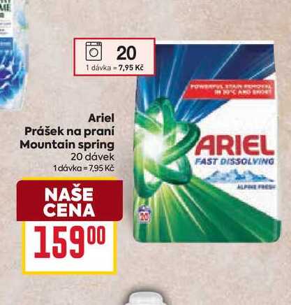 Ariel Prášek na praní Mountain spring 20 dávek